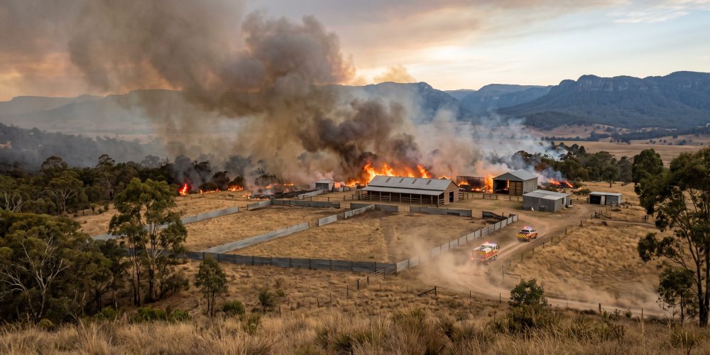 Fire safety guide for horse stables image of StreamZ friends property on fire australia